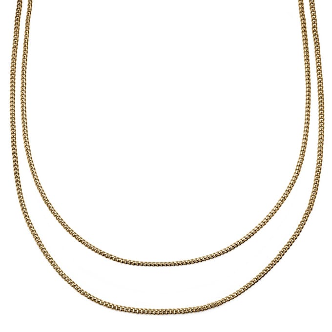 Rico Gelaagde Goudkleurige Dubbele Schakelketting