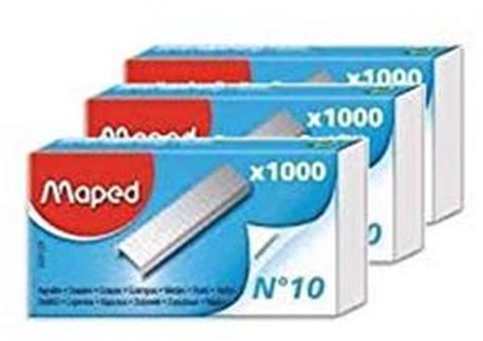 Set van 3 dozen met 1000 verzinkte nietjes No10