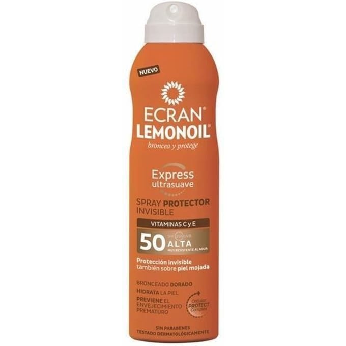 Zonnebrand Spray - ECRAN - LEMONOIL ZONNESPRAY - SPF50 - 250ML - Waterdicht