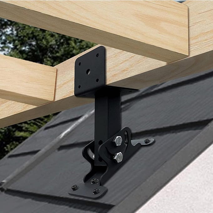 Dakverhoger Beugelset Verstelbare Pergola's Ondersteuning Heavy Duty Dakverhoger Balk Montagebeugel 312 zwart