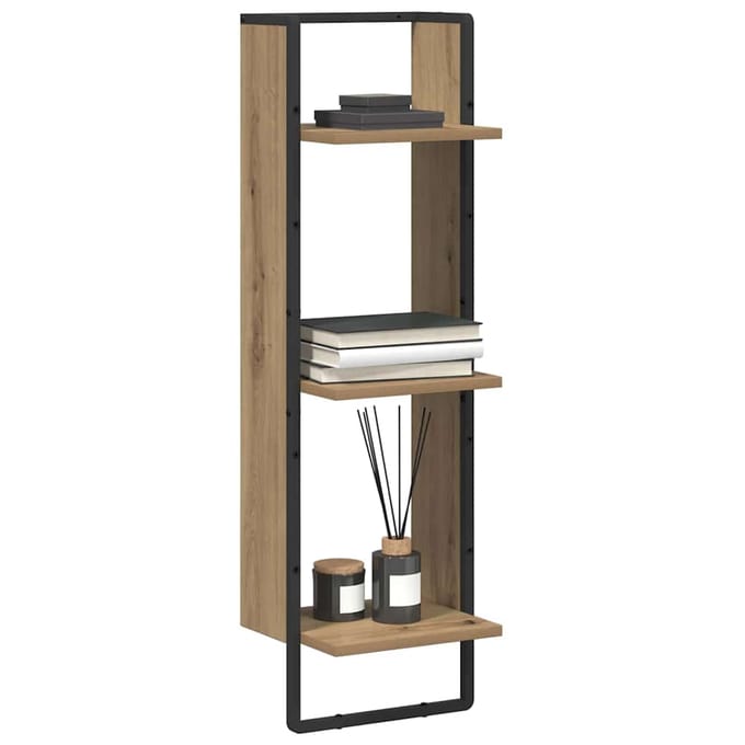 vidaXL - Wandplank - Muurmontage - Artisan - Eiken - 30 - x - 25 - x - 100 - cm