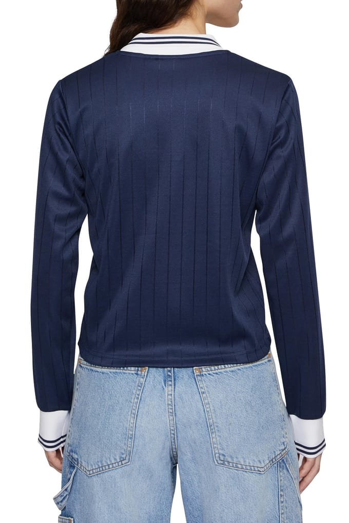 FILA Lawe Longsleeve Polo Black Iris Größe: L | Longsleeves Outlet | Damen | Schwarz
