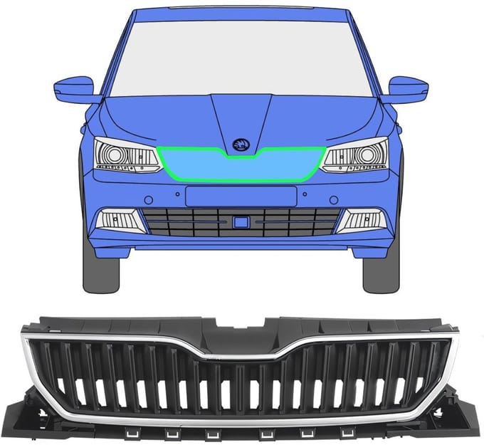Grill voor Skoda Fabia 2014-2018 / Set
