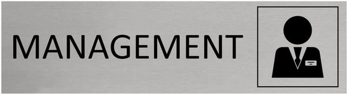 CombiCraft Aluminium deurbordje Management 165x45mm met tape - per stuk
