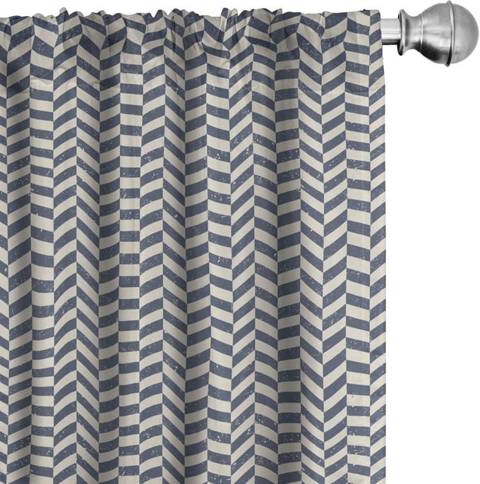 ABAKUHAUS Gordijnen – Grunge Zigzag, 2x75x245 cm – microvezel