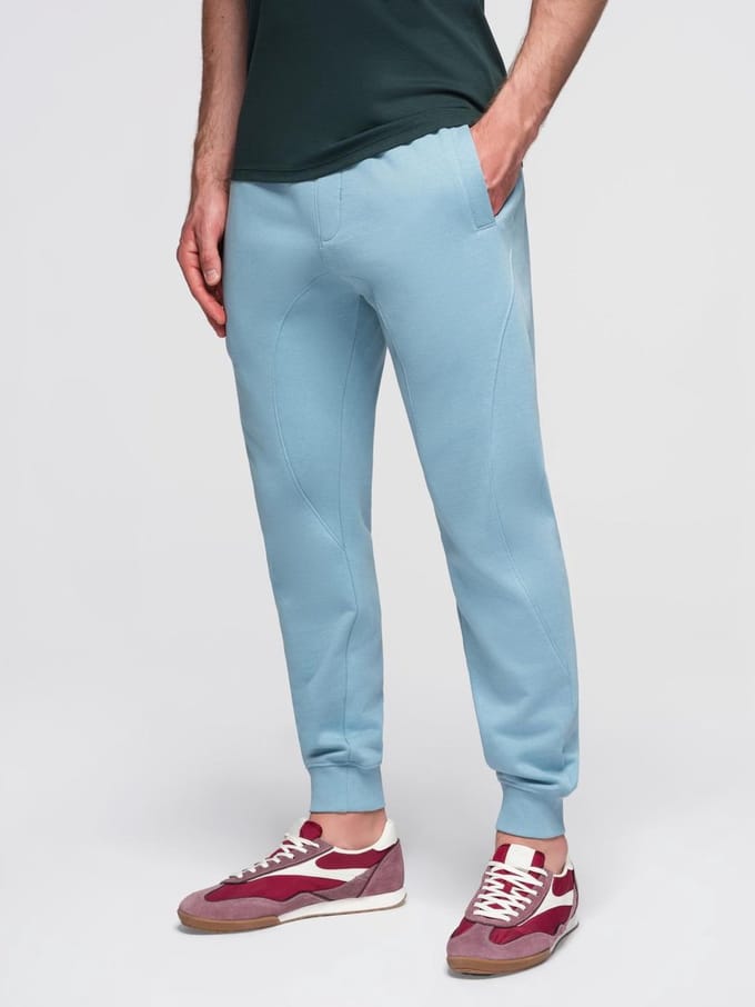 OMBRE Broek - Regular Fit - Katoen - Effen Denimblauw M
