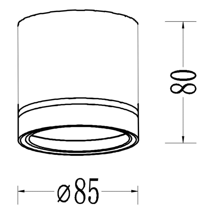 Kendal Plafondlamp 1x GX53 Wit Aluminium LP-6331/1SM R2 WH