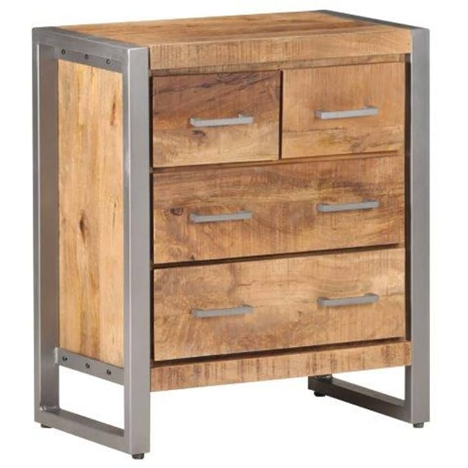 vidaXL - Dressoir - 60x35x70 - cm - ruw - mangohout