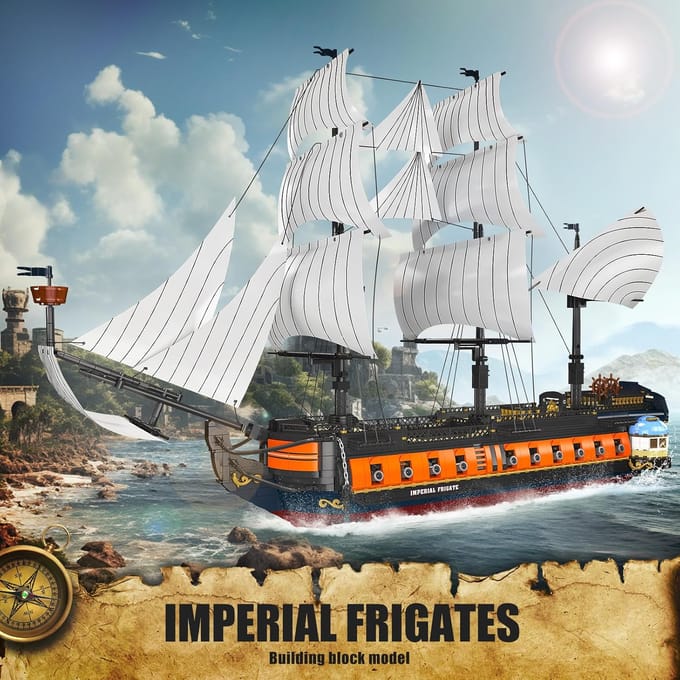 Mould King 13192 Piratenschip Bouwsteen De MOC Imperial Flagship Model Speelgoed Assemblageschip Bouwsteen Set Kinderen Kerstcadeau 13192