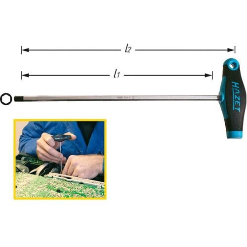 Hazet 828-6 Werkplaats Inbusschroevendraaier Sleutelbreedte (metrisch): 6 mm Koplengte: 200 mm Afmeting, lengte: 234 mm