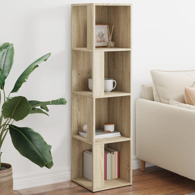 vidaXL - Hoekkasten - 33 - x - 33 - x - 132 - cm - Engineered - wood - Sonoma - Eiken