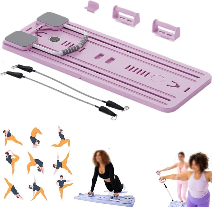 Pilates Board - Thuis Training - Lichaam Vormen - Verstelbare Weerstand - 106 cm Lengte - Roze