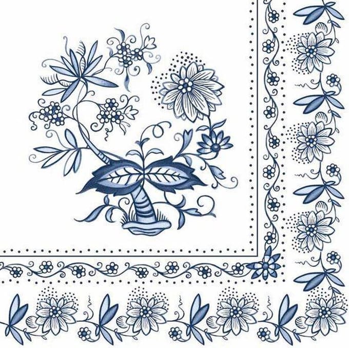 Servetten 33x33 Blue Onion
