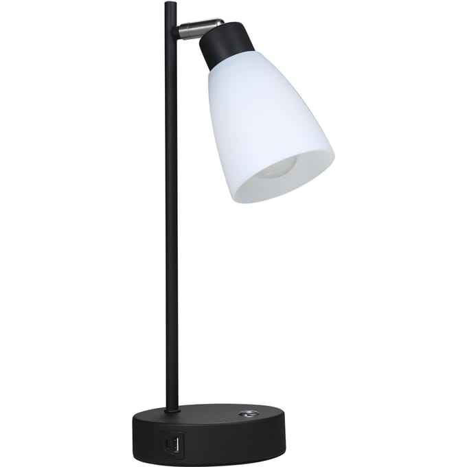 Lampe de table industrielle Shineslay à côté de la lampe 1 type C et 1 port de chargement USB à intensité variable en continu US Plug 1pcs