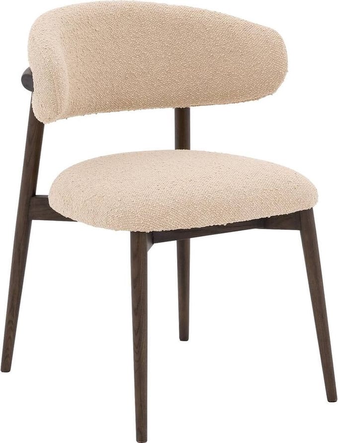 Goossens Eetkamerstoel Diede - Zonder Armleuning - Stof - Beige