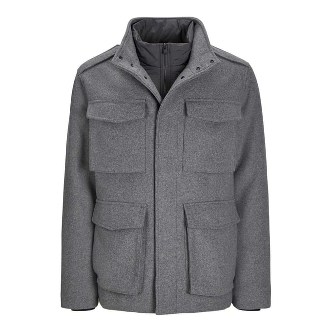 Jack And Jones Heren Alex Multi Pocket Regular veldjas (Grijze Melange)