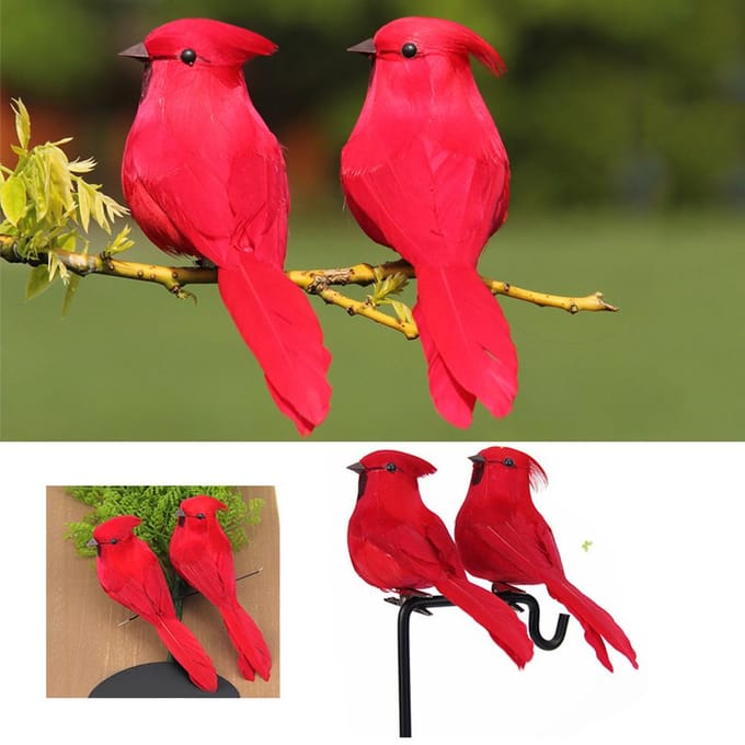 Vogelveer Kerst Vogel Simulatie Vogel Tuindecoratie Vogel Schuim Nepvogel red