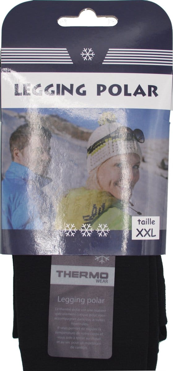Polar legging dames zwart -2 paar- maat S/M