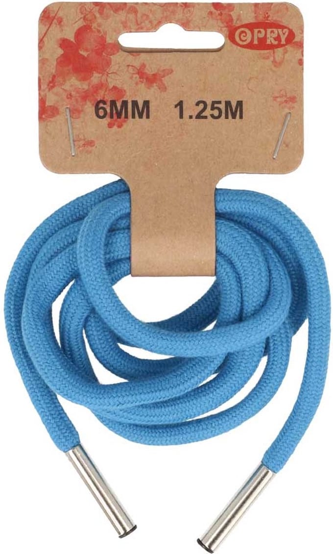 Hoodie koord met koordeinden 6mm 1.25m
