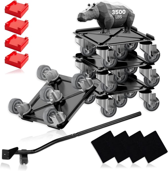 Zware Meubellifter Set met 4 Schuifregelaars voor Eenvoudig Verplaatsen