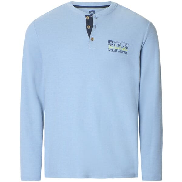 Jan Vanderstorm herren Shirt Met Lange Mouwen - 80/82 - blauw - Plus Size
