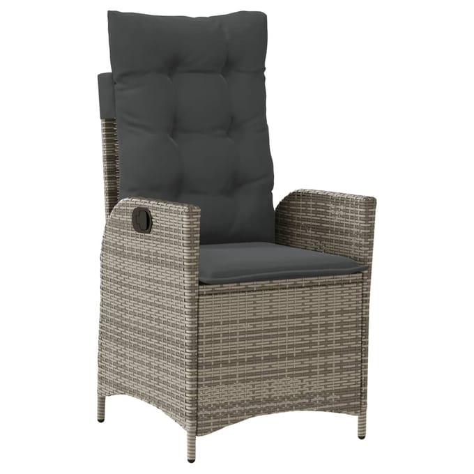 vidaXL - 7-delige - Tuinset - met - kussens - poly - rattan - grijs