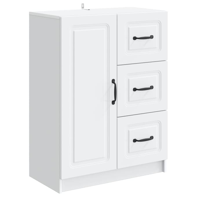 vidaXL - Dressoir - Wit - 66 - x - 34,5 - x - 87 - cm - Bewerkt - hout