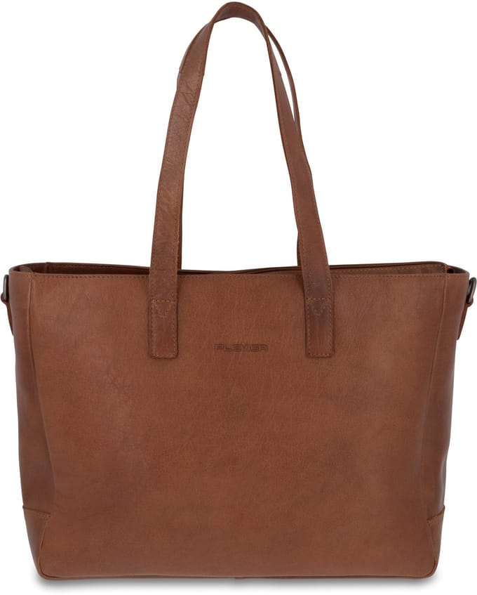 Plevier Agaat shopper 16 inch cognac.