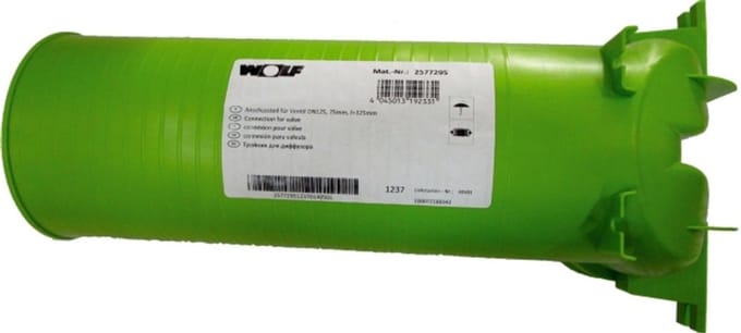 Wolf Aansluitdeel voor slang DN75/63 ventiel DN125, 90Graden, L:325mm, 2577295