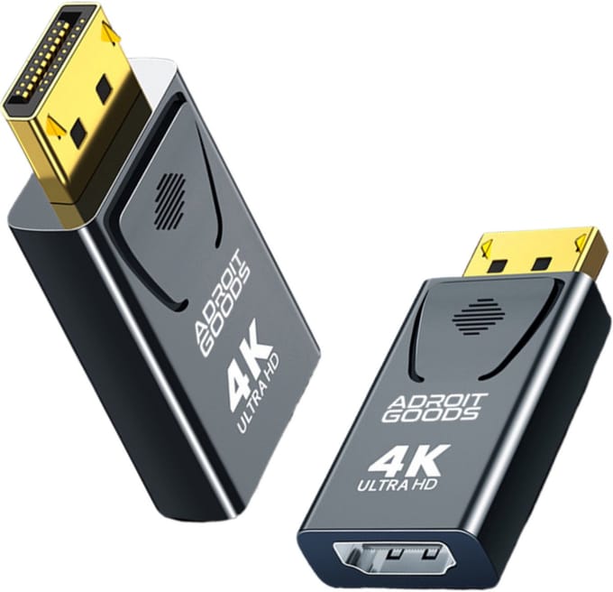 AdroitGoods Displayport naar HDMI Adapter - 4K en 1080p - Plug and play - Kabel & Adapter