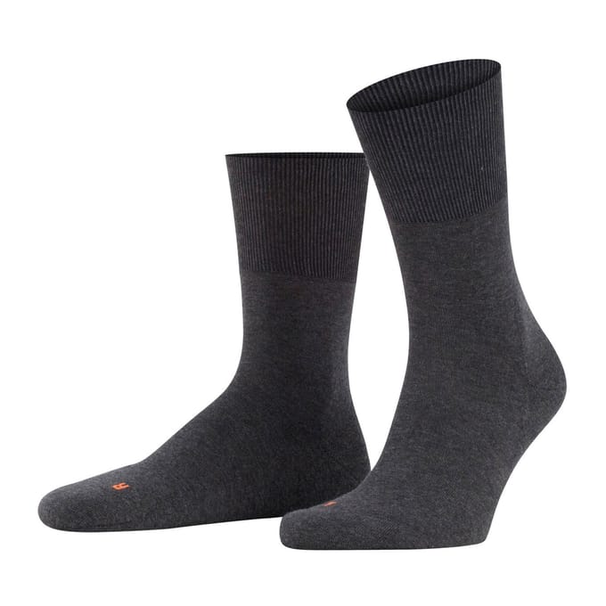 FALKE Run eenkleurig katoen functioneel materiaal sokken unisex grijs - maat 37-38