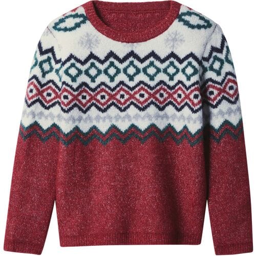 LUPILU Gebreide kinder kersttrui (Rood, 122/128)