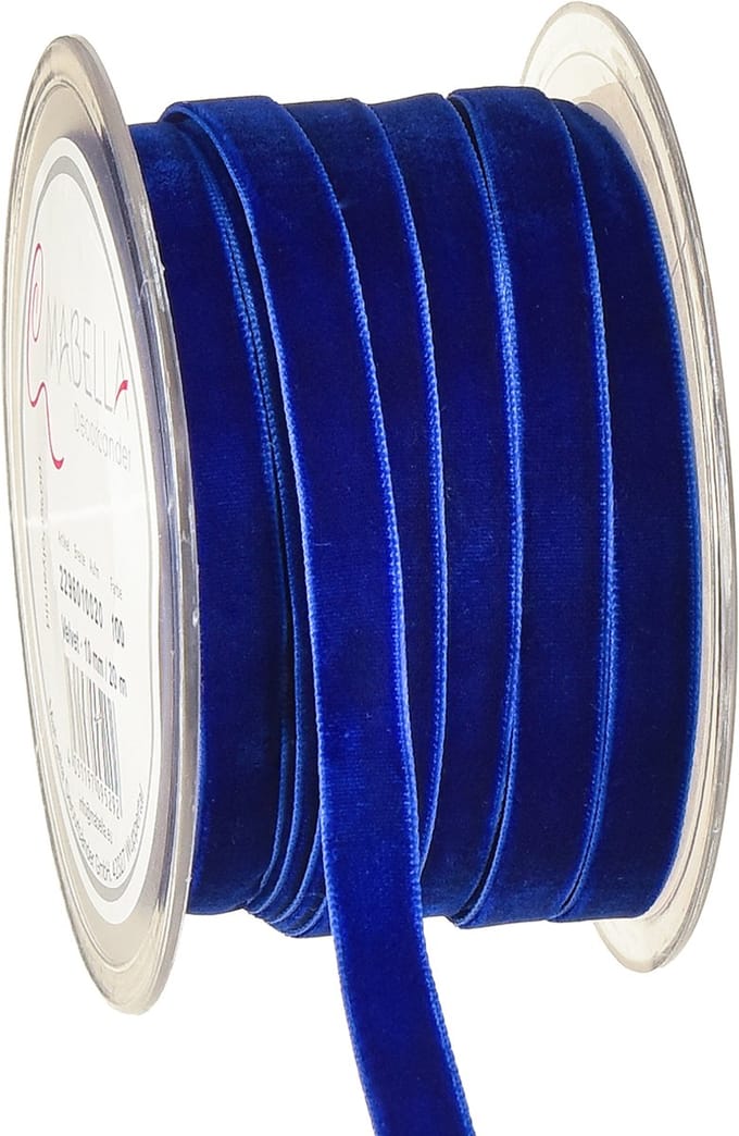 Decoratief lint Fluweel fluwelen lint blauw 10mm 20m