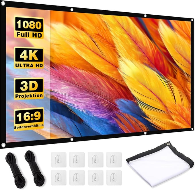 Projectiescherm 120 Inch 16:9 HD - Draagbaar Vouwbaar voor Binnen en Buiten