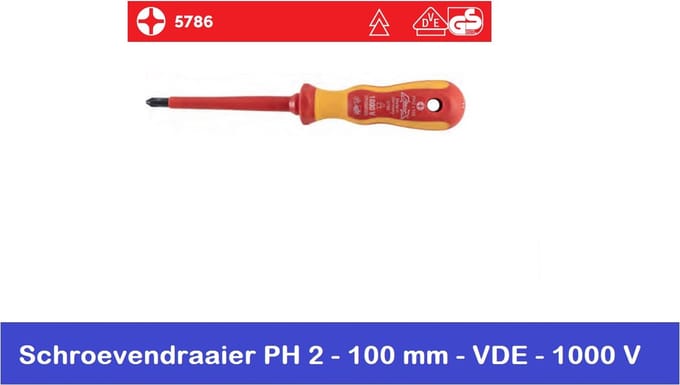SCHROEVENDRAAIER KRUISKOP PH 2 X 100 - VDE - 1000 V - ATHLET - PROFI - DUITSE KWALITEIT