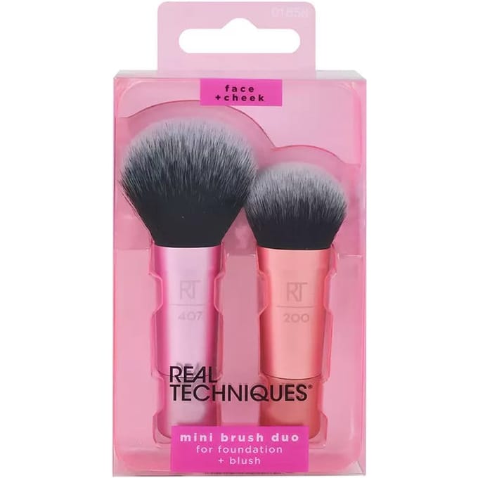 Real Techniques Make-Up Borstel Set Real Techniques Mini Brush Duo 2 Onderdelen (2 Pcs)