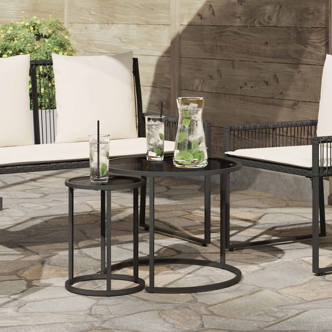 vidaXL - Koffietafel - Set - 2 - st - 55 - x - 55 - x - 45 - cm - staal