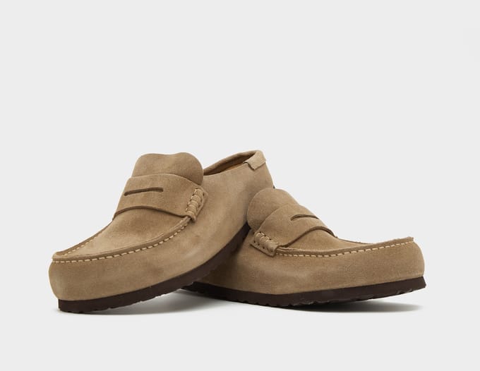 Birkenstock Naples Wrapped Suede Leather Sandalen bruin