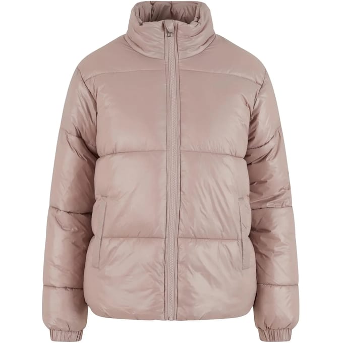 Urban Classics - Recycled Short Shiny Gewatteerd jack - M - Roze