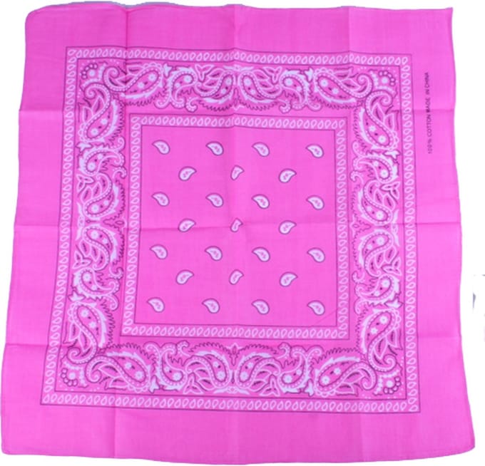 Zakdoek - Bandana - Roze - 54 x 54 Cm - Een Stuk