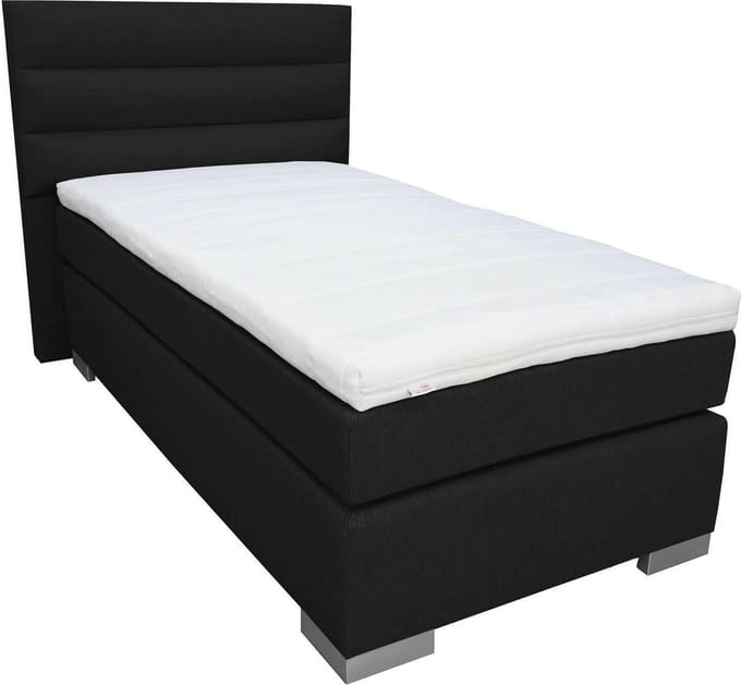 Slaaploods.nl Romance - Boxspring inclusief matras - 90x220 cm - Zwart