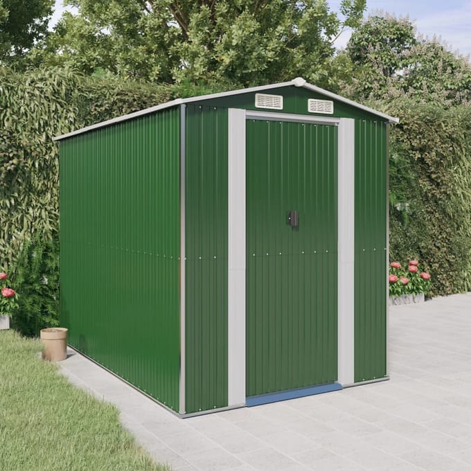 vidaXL - Tuinschuur - 192x274x223 - cm - gegalvaniseerd - staal - groen