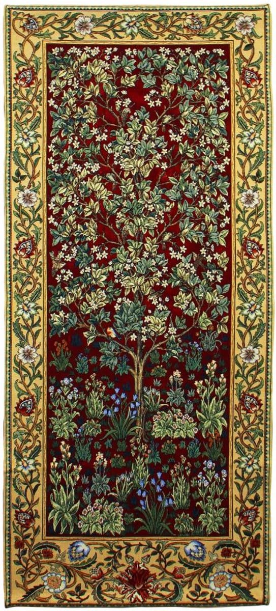 Wandkleed Tree of life red - William Morris - 68x160 cm