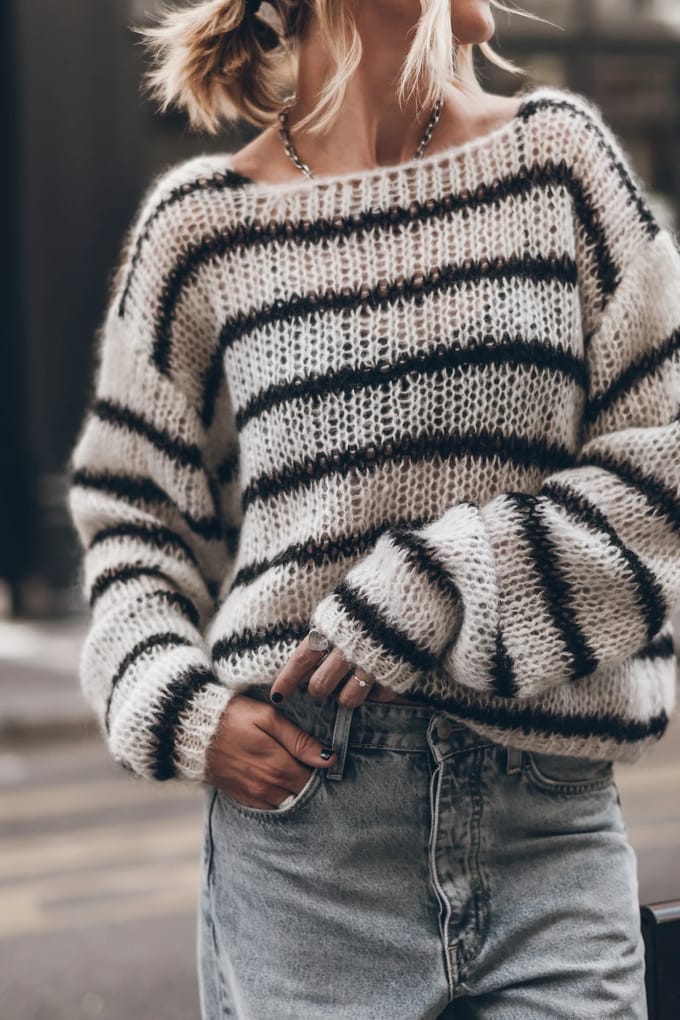 Mikuta The Striped Mohair Knitted Sweater Größe: M | Pullover Outlet | Damen