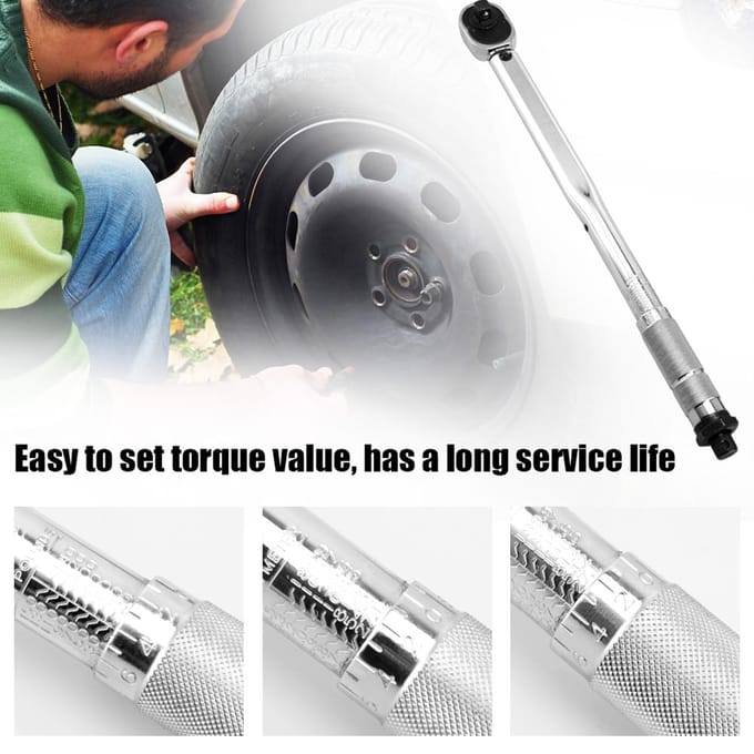5 stuks 1/2  28-210Nm Instelbare Banden Momentsleutel Set Autoreparatie Steeksleutel Handgereedschapskit white