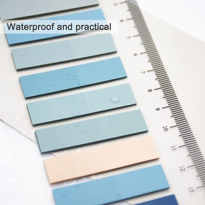 Set van 1200 plaknotities met liniaal voor indexlabels en bladwijzers in 60 kleuren. gray