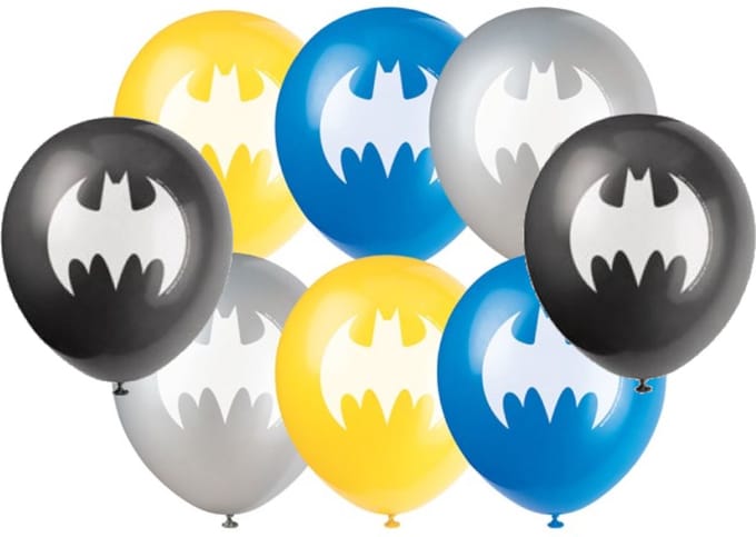 Ballonnen batman (Ø30cm, 8st)