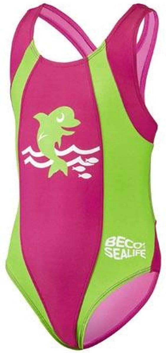 BECO-SEALIFE® Badpak - Spf 50+ - Polyamide - Roze/groen - Maat 80