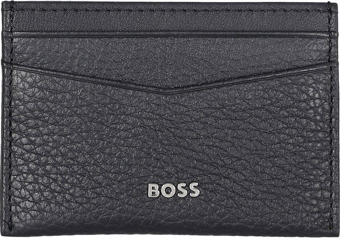 BOSS Leren Kaarthouder New Crosstown Card Holder Dark Blue Donkerblauw