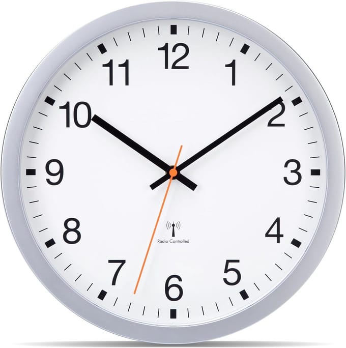 Stil Wandklok Radiogestuurd Modern Design 30 cm Automatische Tijdinstelling